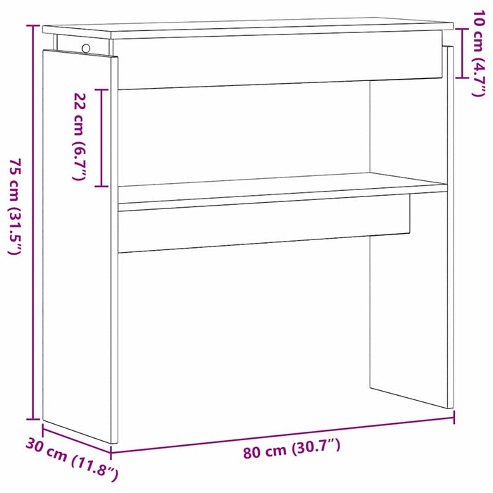 Masă de consolă Stejar Negru 80 x 30 x 80 cm Lemn compozit WALTI