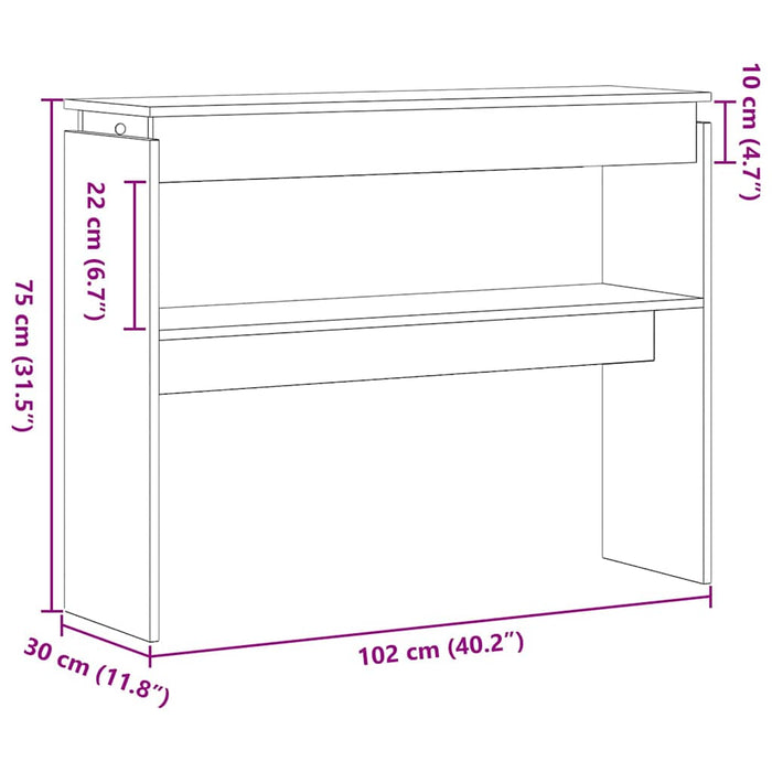 Masă de consolă Stejar Negru 80 x 30 x 102 cm Lemn prelucrat WALTI