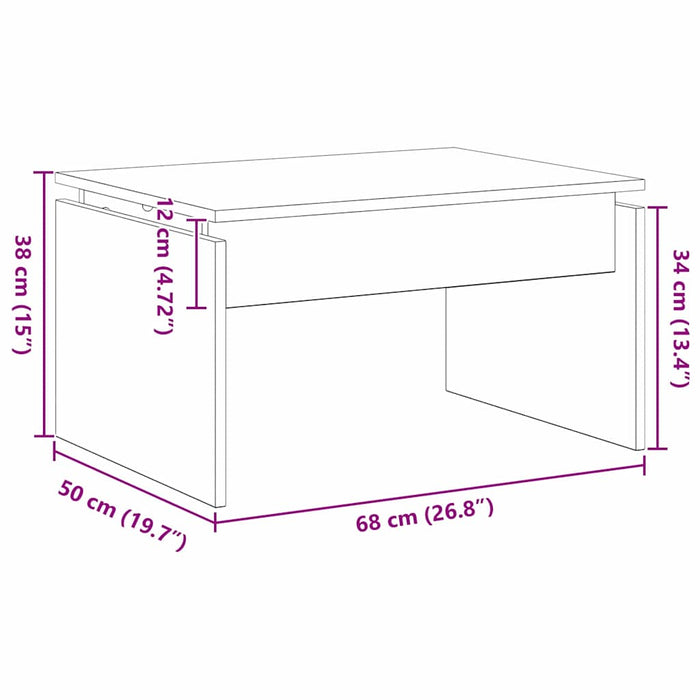 Masă de cafea Stejar Negru 68 x 50 x 38 cm Lemn compozit WALTI