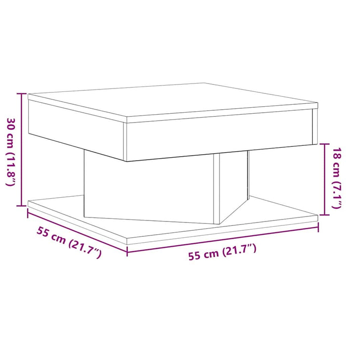 Masă de cafea Stejar Negru 57 x 57 x 30 cm Lemn compozit - WALTI WALTI