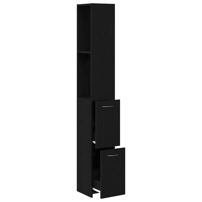 Dulap de Baie Stejar Negru 25 x 25 x 170 cm Lemn compozit - WALTI WALTI
