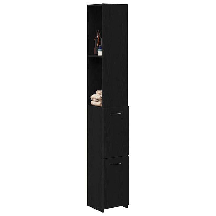 Dulap de Baie Stejar Negru 25 x 25 x 170 cm Lemn compozit - WALTI WALTI