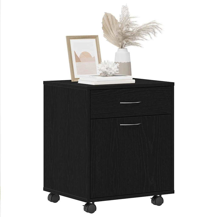 Dulap pe roți Stejar negru 45 x 38 x 54 cm Lemn compozit - WALTI WALTI