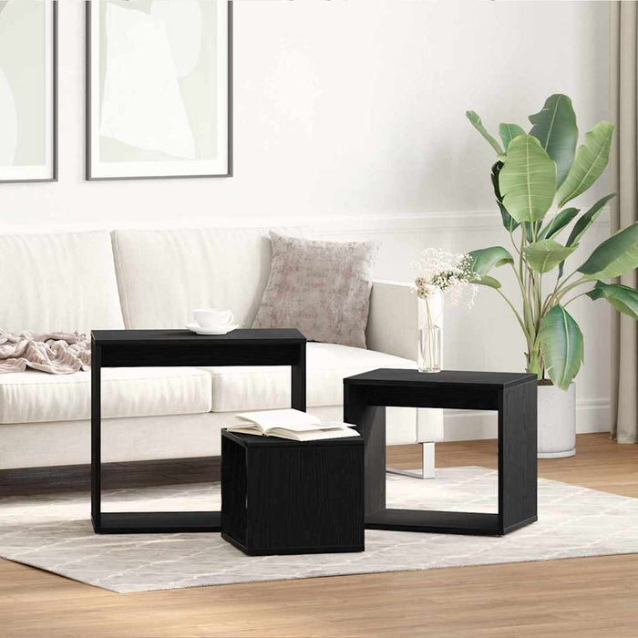 Masa de cuibărit 3 pcs Stejar Negru Lemn compozit - WALTI WALTI