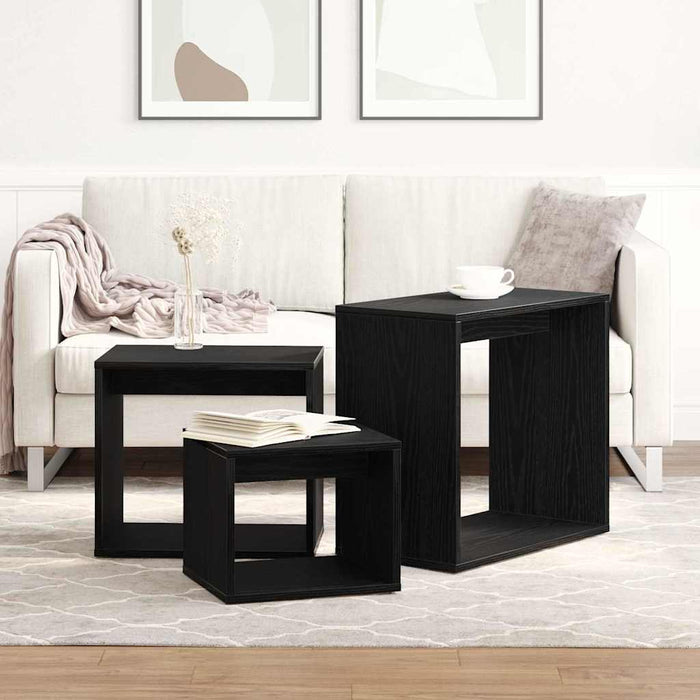 Masa de cuibărit 3 pcs Stejar Negru Lemn compozit - WALTI WALTI