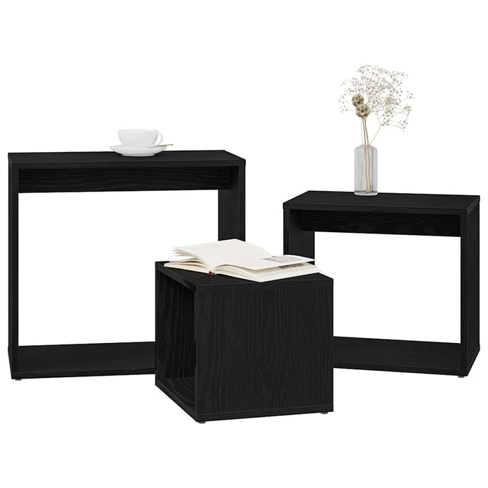 Masa de cuibărit 3 pcs Stejar Negru Lemn compozit - WALTI WALTI