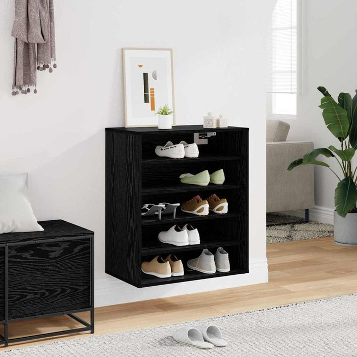 Dulap pentru pantofi Stejar Negru 60 x 35 x 70 cm Lemn compozit - WALTI WALTI