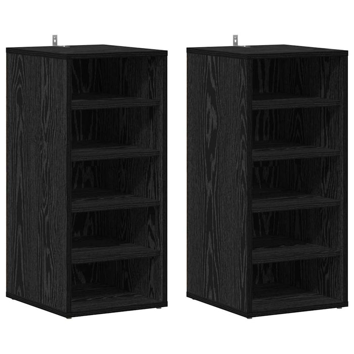 Dulap pentru pantofi cu raft 2 pcs Stejar Negru 32 x 35 x 70 cm - WALTI WALTI