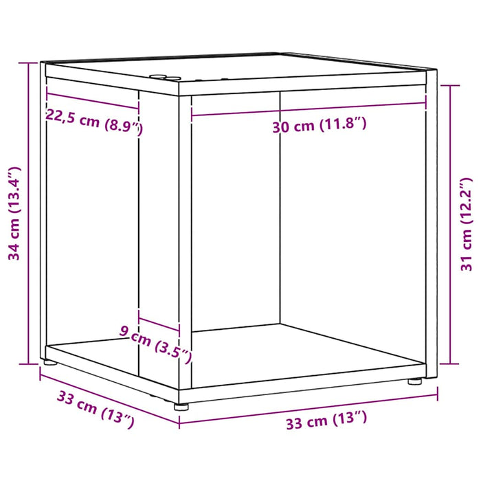Rafturi de colț Stejar Negru 33 x 33 x 34,5 cm Lemn compozit - WALTI WALTI