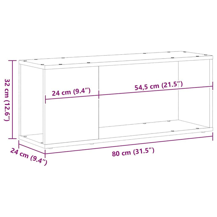 Set comodă TV Stejar Negru 80 x 24 x 32 cm Lemn compozit - WALTI WALTI