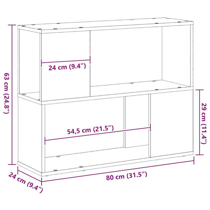 Set comodă TV Stejar Negru 80 x 24 x 63 cm Lemn compozit - WALTI WALTI