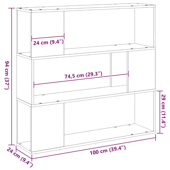 Set comodă TV Stejar Negru 100 x 24 x 94 cm Lemn compozit - WALTI WALTI