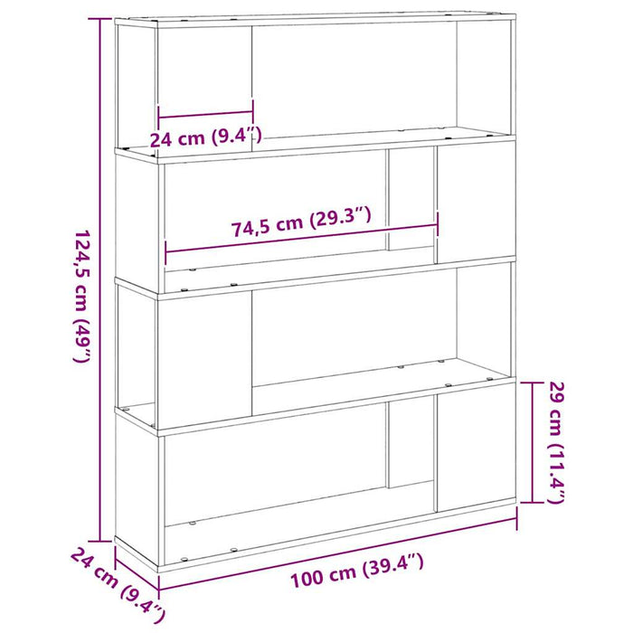 Set comodă TV Stejar Negru 100 x 24 x 124,5 cm Lemn compozit - WALTI WALTI