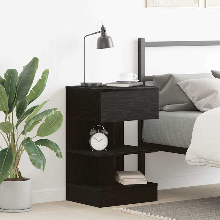 Dulap de noapte Stejar Negru 40 x 35 x 65 cm Lemn compozit - WALTI WALTI