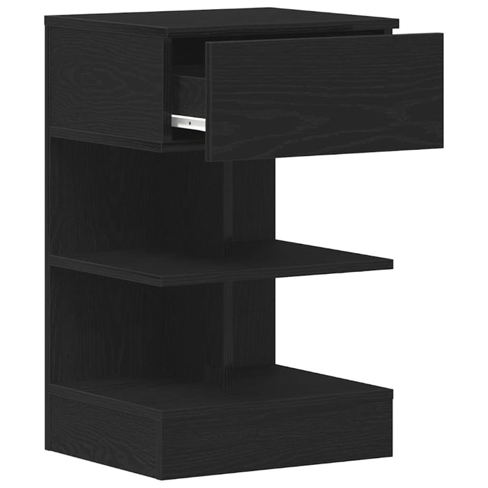 Dulap de noapte Stejar Negru 40 x 35 x 65 cm Lemn compozit - WALTI WALTI