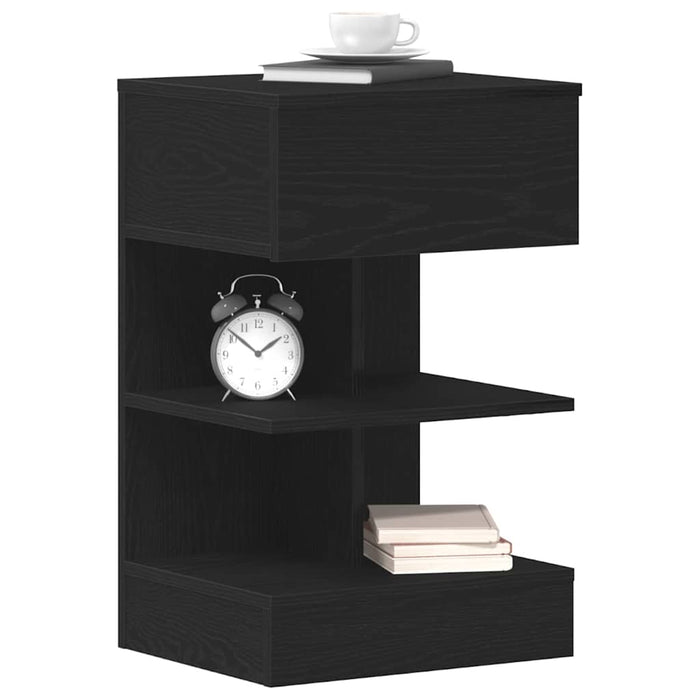 Dulap de noapte Stejar Negru 40 x 35 x 65 cm Lemn compozit - WALTI WALTI