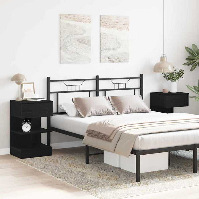 Dulap de noapte cu sertar 2 pcs Stejar Negru 40 x 35 x 65 cm - WALTI WALTI