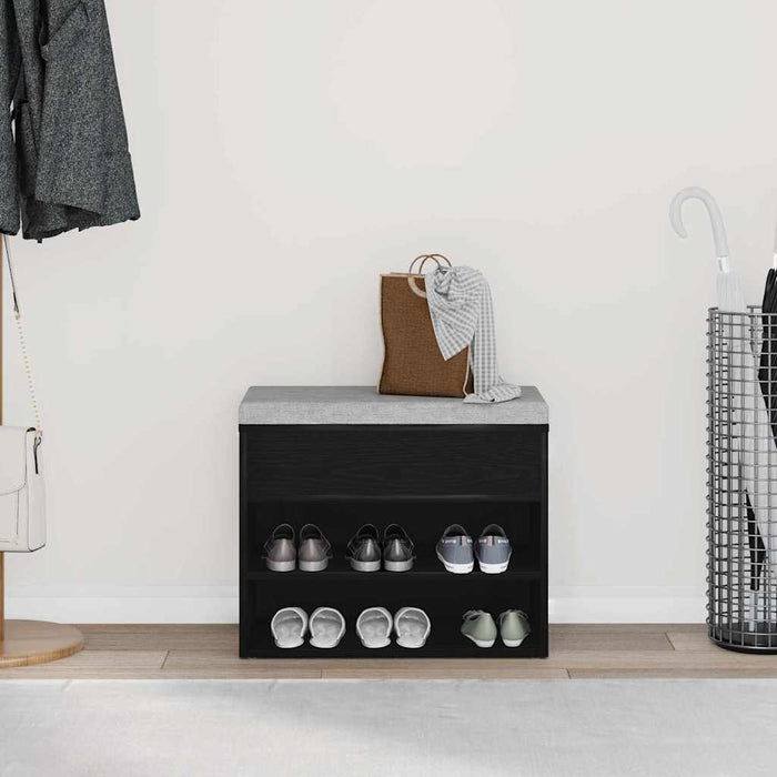 Bancă pentru pantofi Stejar Negru 60 x 30 x 45 cm Lemn compozit - WALTI WALTI