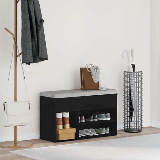 Bancă pentru pantofi Stejar Negru 80 x 30 x 45 cm Lemn compozit - WALTI WALTI