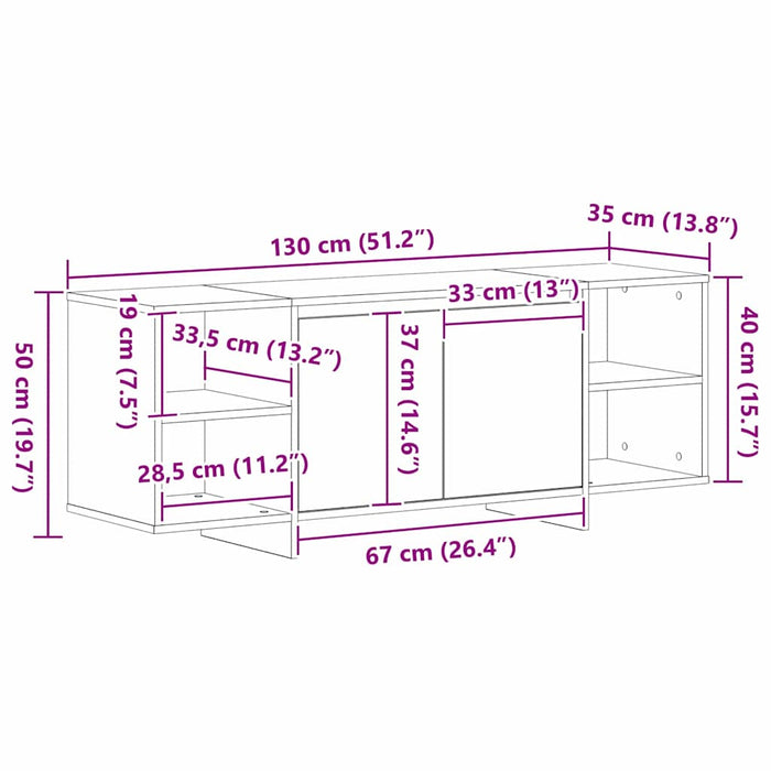 Cabinet TV Stejar Negru 120 x 30 x 40,5 cm Lemn compozit - WALTI WALTI