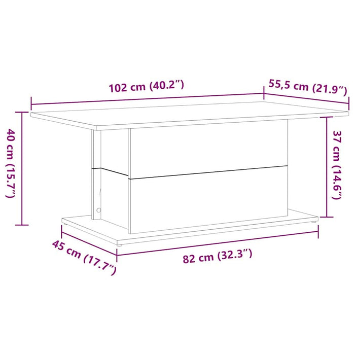 Masă de cafea Stejar Negru 102 x 55,5 x 40 cm Lemn compozit - WALTI WALTI