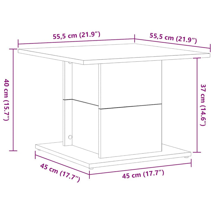 Masă de cafea Stejar Negru 55,5 x 55,5 x 40 cm Lemn compozit - WALTI WALTI