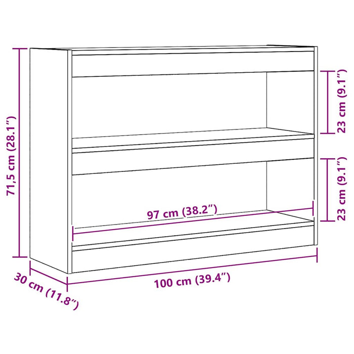 Bibliotecă Lemn vechi 100 x 30 x 72 cm Lemn compozit - WALTI WALTI