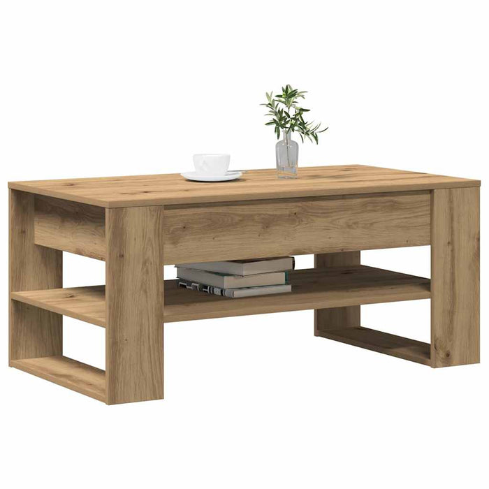 Masă de cafea Stejar Artizanal 102 x 55 x 45 cm Lemn compozit - WALTI WALTI