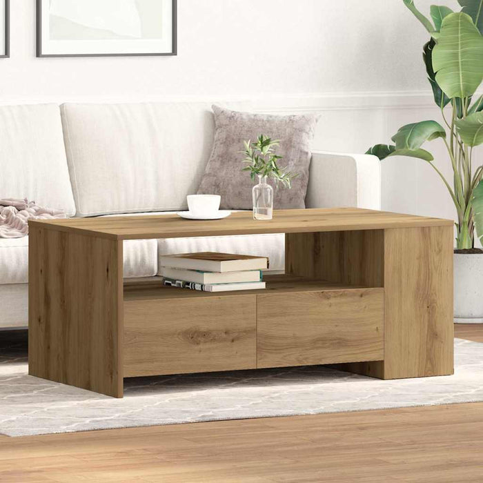 Masă de cafea Stejar Artizanal 102 x 55 x 43,5 cm Lemn compozit - WALTI WALTI