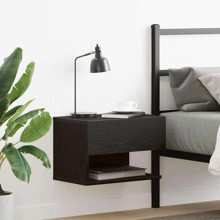 Dulap de noapte Stejar Negru 46 x 30 x 30 cm Lemn compozit - WALTI WALTI