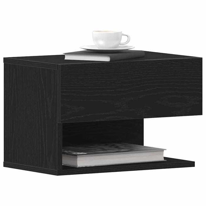 Dulap de noapte Stejar Negru 46 x 30 x 30 cm Lemn compozit - WALTI WALTI
