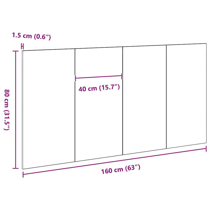 Tăblie cap Stejar negru 160 x 1,5 x 80 cm Lemn compozit - WALTI WALTI