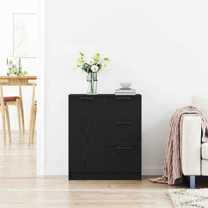 Bufet cu sertar Negru 60 x 30 x 70 cm Lemn compozit - WALTI WALTI