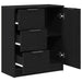 Bufet cu sertar Negru 60 x 30 x 70 cm Lemn compozit - WALTI WALTI