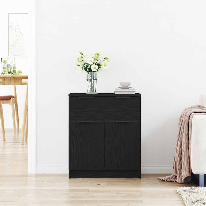 Bufet cu sertar Negru 60 x 30 x 70 cm Lemn compozit - WALTI WALTI