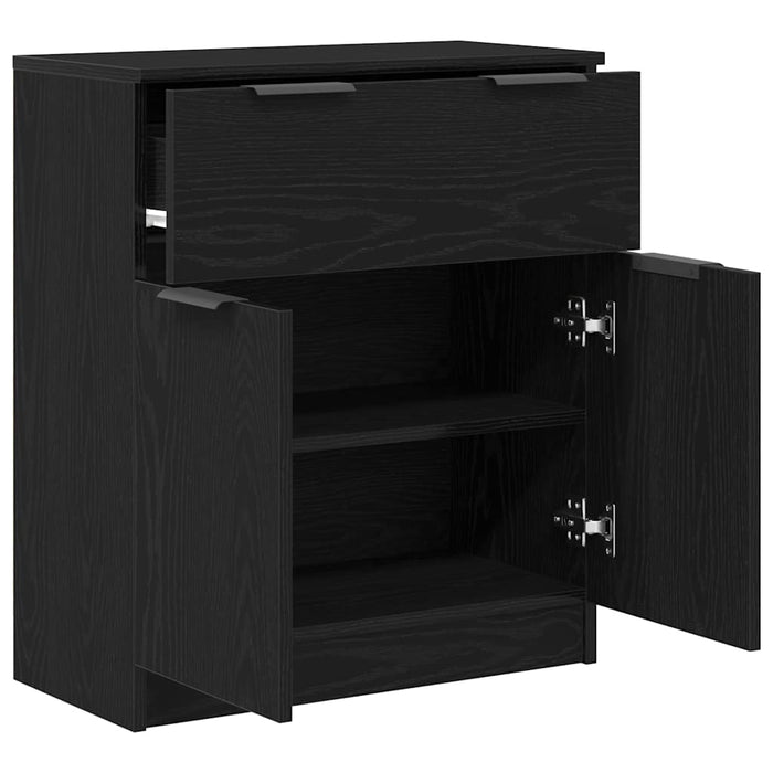 Bufet cu sertar Negru 60 x 30 x 70 cm Lemn compozit - WALTI WALTI