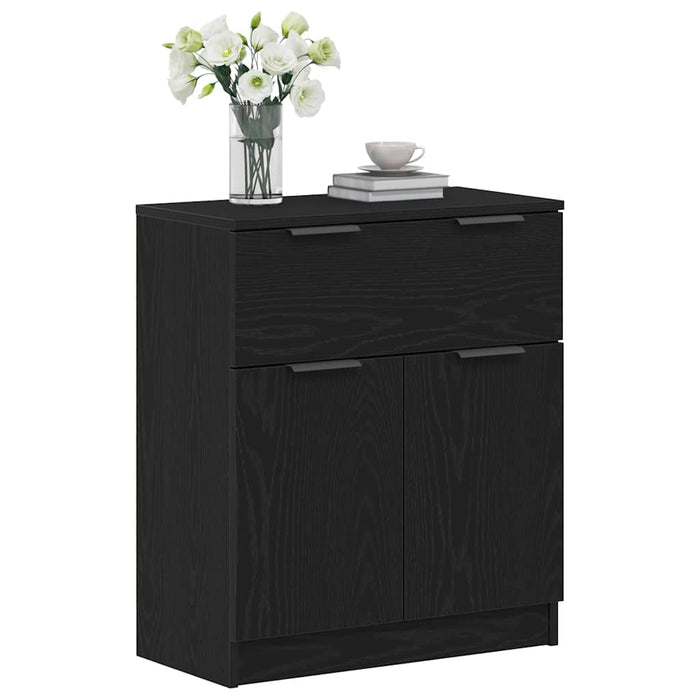 Bufet cu sertar Negru 60 x 30 x 70 cm Lemn compozit - WALTI WALTI