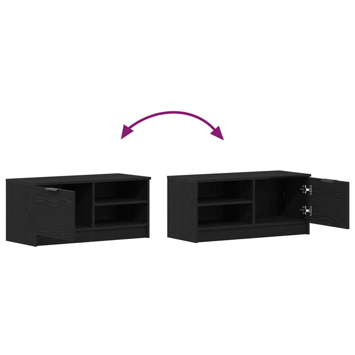 Cabinet TV Stejar Negru 80 x 35 x 36,5 cm Lemn compozit WALTI