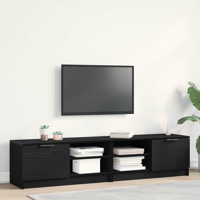 Cabinet TV 2 pcs Stejar Negru 80 x 35 x 36,5 cm Lemn compozit WALTI