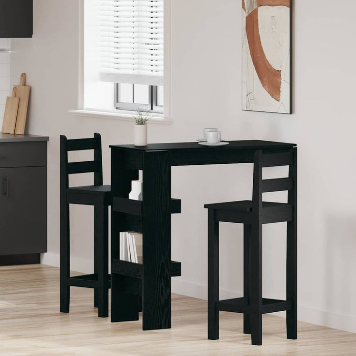 Masă Bar pentru Perete cu raft Stejar Negru 102 x 45 x 103,5 cm - WALTI WALTI