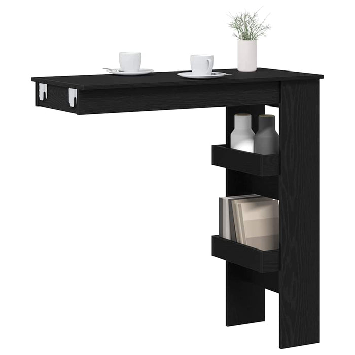 Masă Bar pentru Perete cu raft Stejar Negru 102 x 45 x 103,5 cm - WALTI WALTI