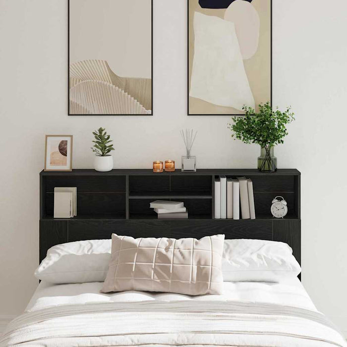 Tablă de pat cu sertar cu raft Stejar negru 160 x 19 x 103.5 cm - WALTI WALTI