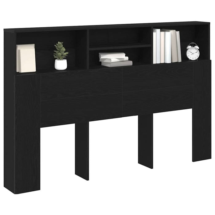 Tablă de pat cu sertar cu raft Stejar negru 160 x 19 x 103.5 cm - WALTI WALTI