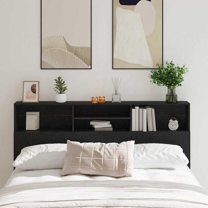 Tablă de pat cu sertar cu raft Stejar negru 180 x 19 x 103.5 cm - WALTI WALTI
