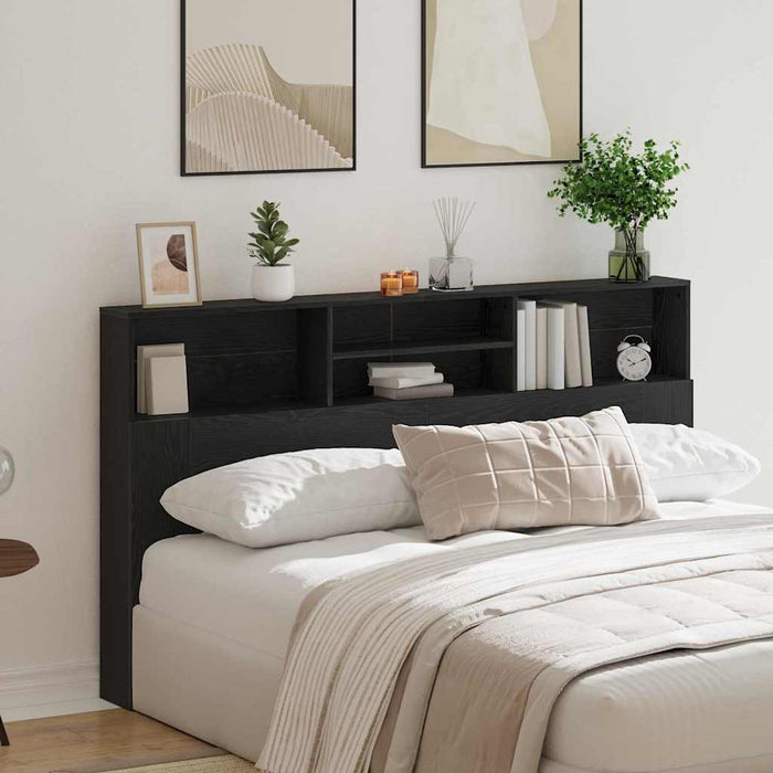 Tablă de pat cu sertar cu raft Stejar negru 180 x 19 x 103.5 cm - WALTI WALTI