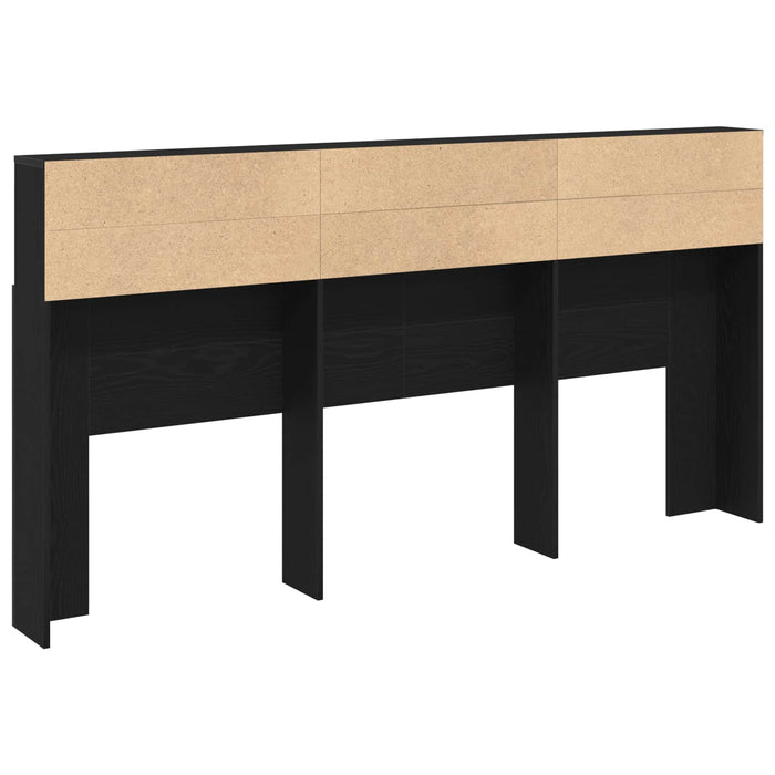 Tablă de pat cu sertar cu raft Stejar Negru 200 x 19 x 103,5 cm - WALTI WALTI