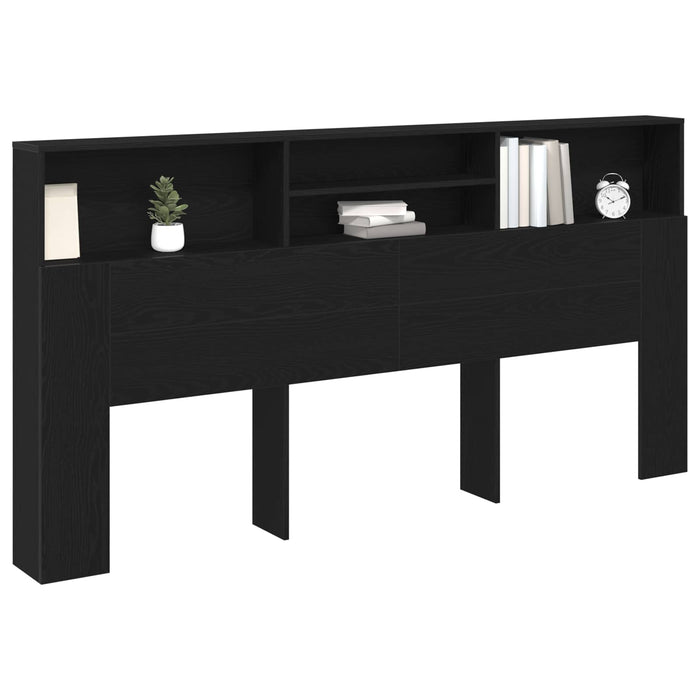 Tablă de pat cu sertar cu raft Stejar Negru 200 x 19 x 103,5 cm - WALTI WALTI