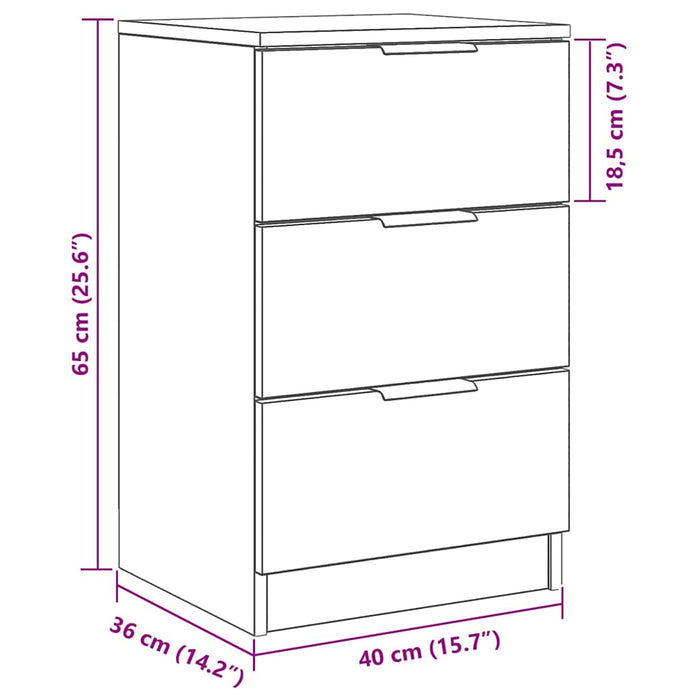 Dulap de noapte Stejar negru 40 x 65 x 65 cm Lemn compozit - WALTI WALTI