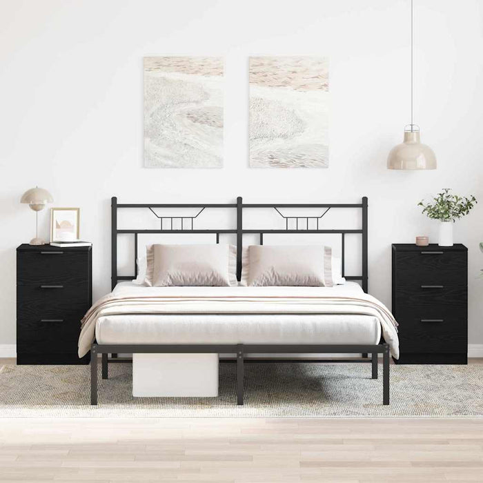 Dulap de noapte cu sertar 2 pcs Stejar negru 40 x 65 x 65 cm - WALTI WALTI