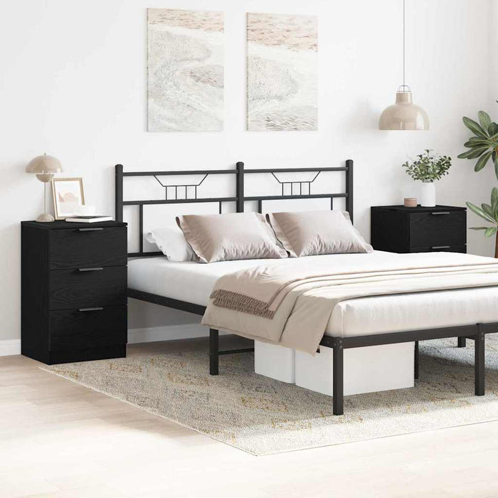 Dulap de noapte cu sertar 2 pcs Stejar negru 40 x 65 x 65 cm - WALTI WALTI
